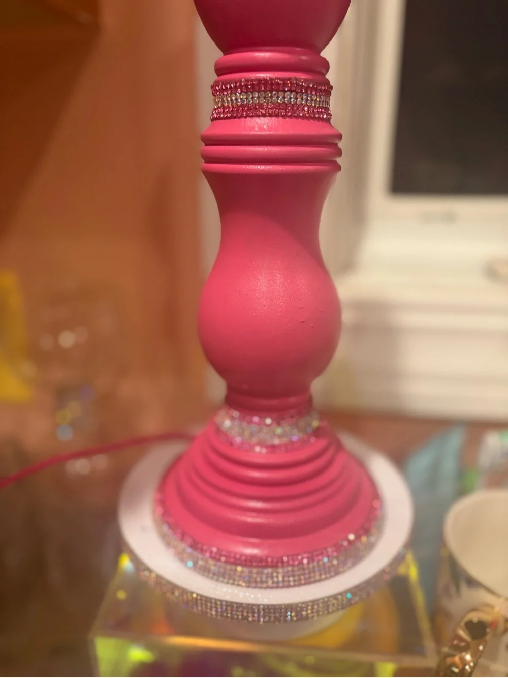 Pink Rotating Makeup Brush & Tool Organizer